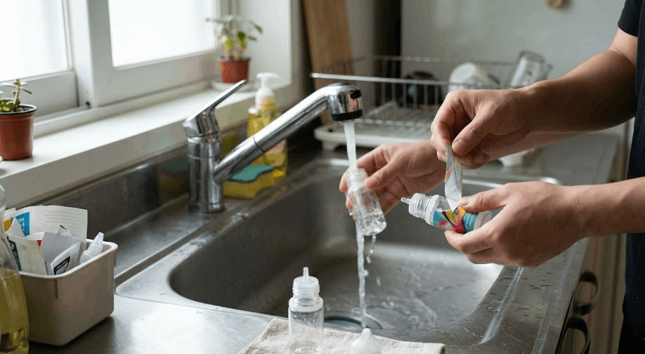 다 쓴 액상 공병(PET, LDPE) 세척 및 버리는 법